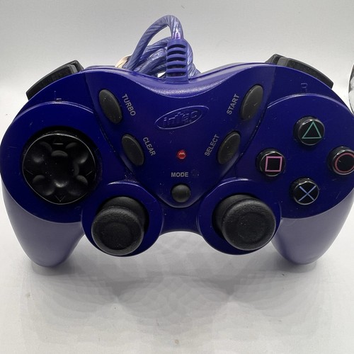 Sony PlayStation PS1 Turbo Shock Blue Controller By Intec used tested working - Picture 12 of 24