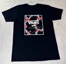 Vans Classic Fit Floral Hibiscus Logo Sweatshirt Black Men s Medium 123