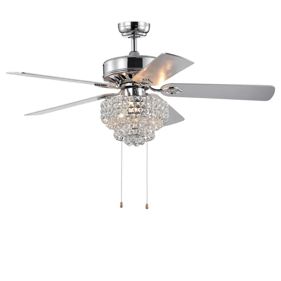 Bryanya 5-Blade 52-inch Chrome Lighted Ceiling Fans - Image 4 of 4