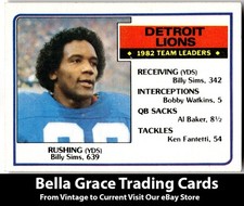 1983 Topps Billy Sims #58 Detroit Lions Team Leaders NFL Football