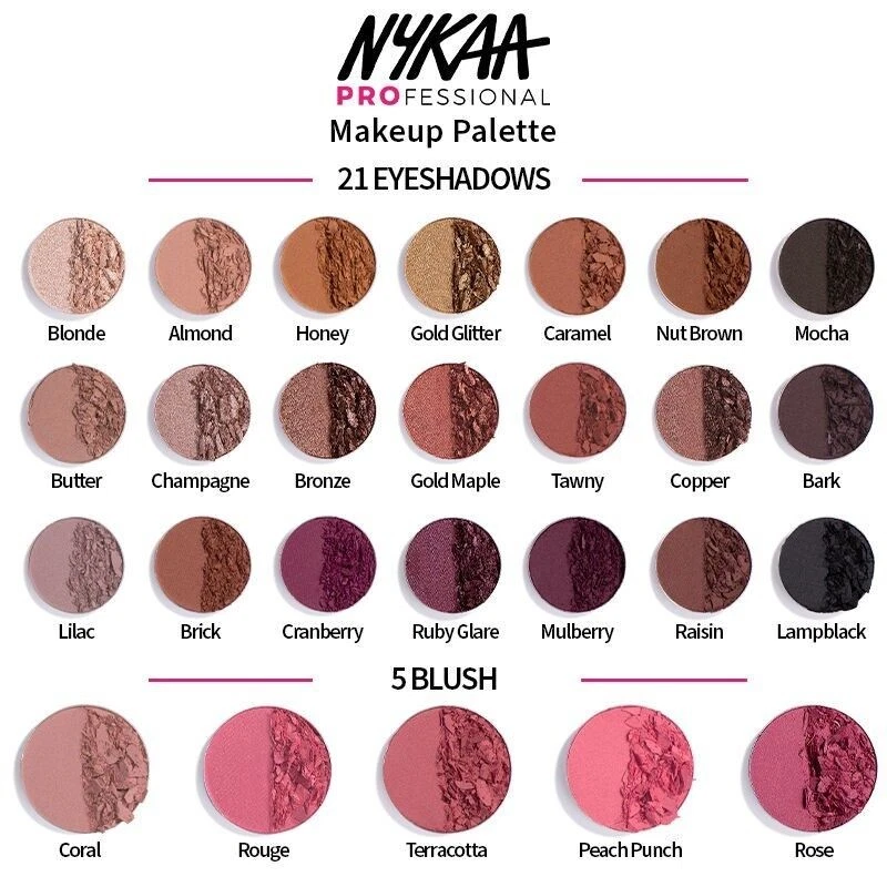 Nykaa Professional Makeup Palette - Eyeshadow & Blush (54.5gm) - Image 3 of 4