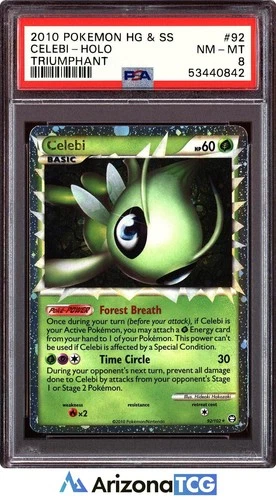 Pokemon 2010 Celebi 92/102 Holo Triumphant PSA 8