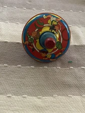 Spinning Tin Litho Top Toy Children Playing Kite Ball Made In USA Vintage