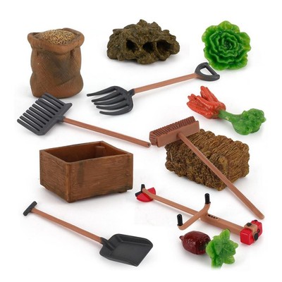 13Pcs Gartenarbeit Werkzeug Set Spielzeug Kelle Spaten Mäher Umpflanzen Pretend