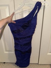 One Strap Dark Purple Formal Dress