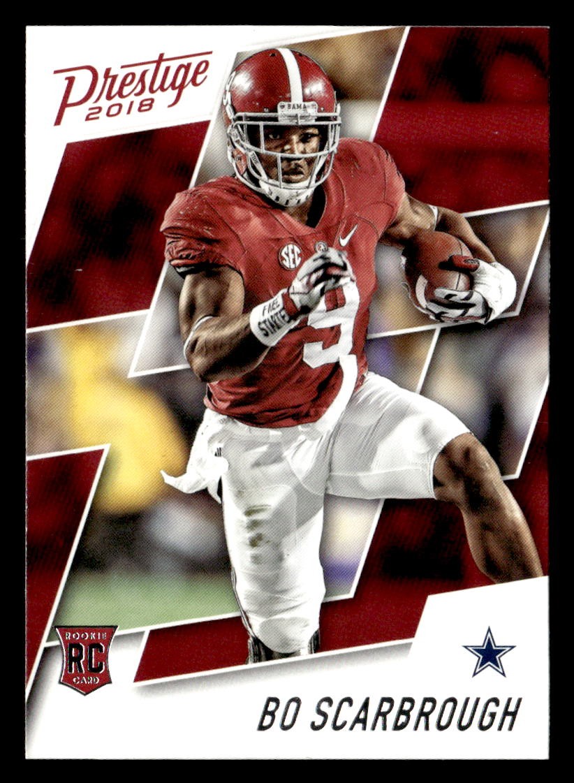 Bo Scarbrough 2018 Panini Prestige Rookie Card #243 Dallas Cowboys