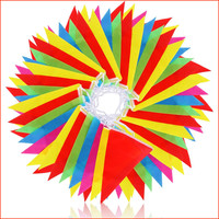 Wimpelkette Wetterfest 38M 100 Wimpel Mehrfarbig Garten Deko Girlande Hochzeit