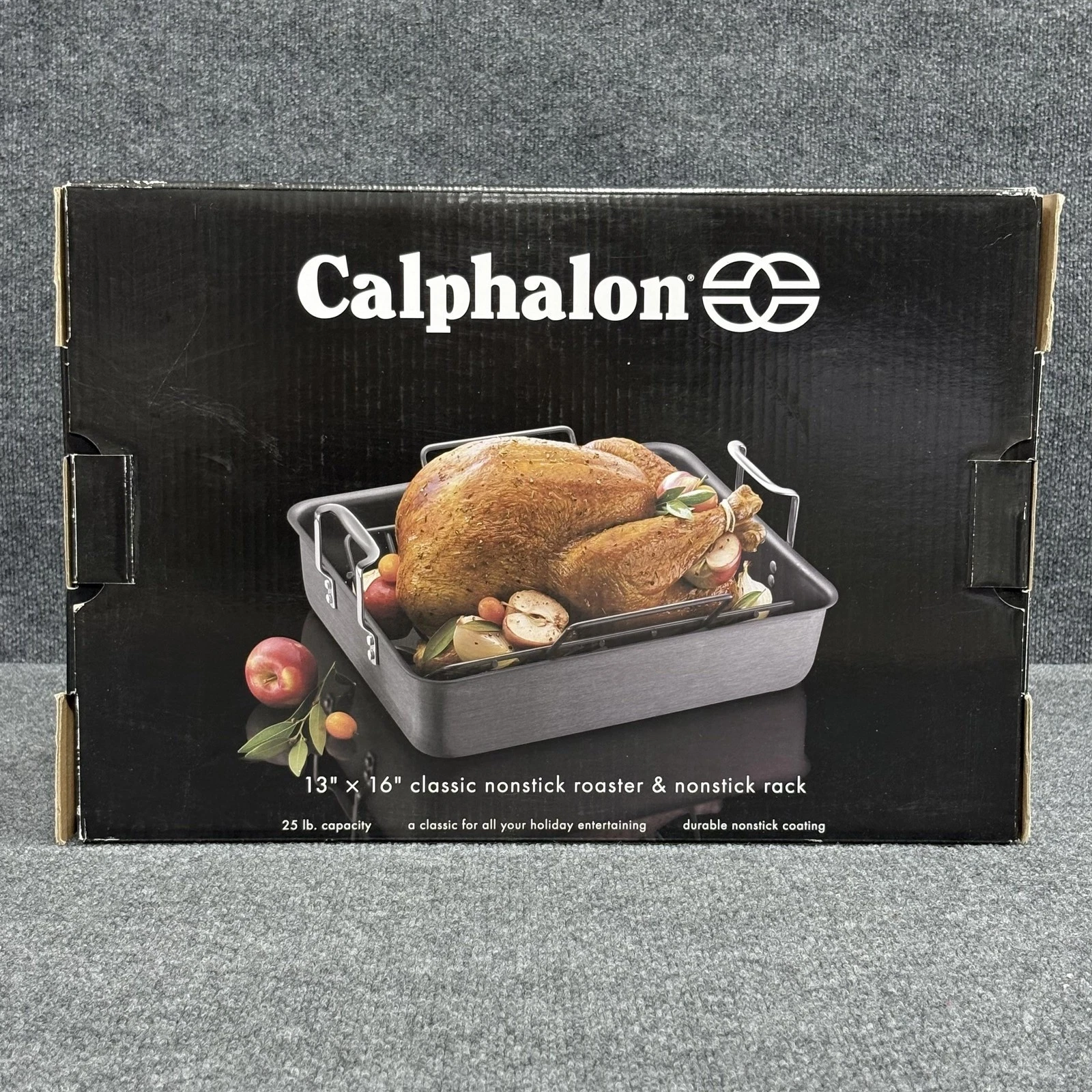 Calphalon Classic Nonstick Roasting Pan 13x16 with Rack 25 lb Capacity C1805PR
