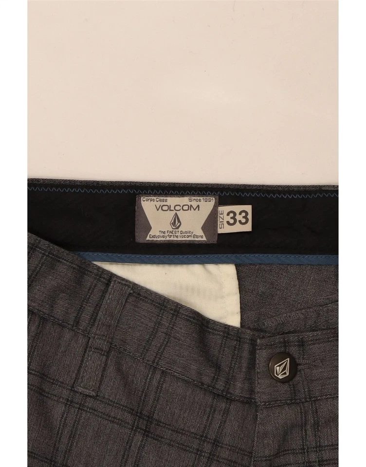 VOLCOM Mens Chino Shorts W33 Medium Grey Check Polyester DX11 - Image 3 of 3