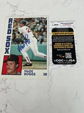 1984 TOPPS JUMBO 5 X 7 WADE BOGGS AUTOGRAPH BOSTON RED SOX JSA