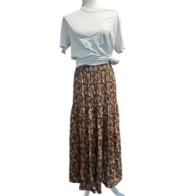 #ad Vintage Express Compagnie Internationale XS Floral Maxi Skirt $30.80