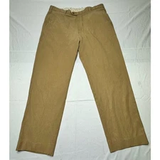 Scott Barber Men's Khaki Flat Front Chino Pants - Size 36x29.5