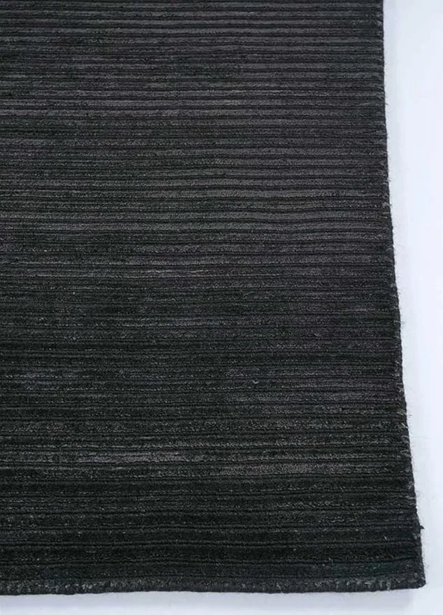 Nueva alfombra viscosa telar manual color negro lujo diseño hecho a mano alfombra alfombra Foto 3 de 4