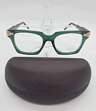 Diva Aria Eyeglass Frames DA005 Translucent Green 54 19 140mm New w/Demo Lenses