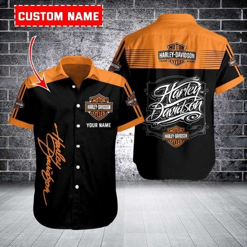 Personalized Harley Motor Davidsonn Racing Casual Shirt Button Down Unisex Adult
