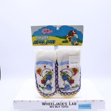 Smurfette Slipper Socks Toddler 7-8 The Smurfs 1982 BBC Imports NEW SEALED