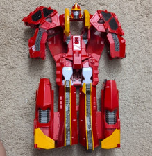 Transforming Robot Action Figure Plastic Red Yellow Gray