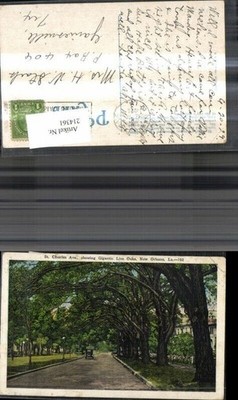 214361,New Orleans St Charles Avenue showing Gigantic Live Oaks 