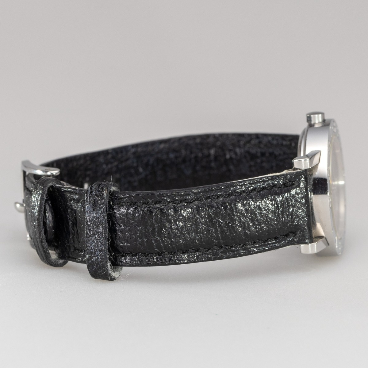 BVLGARI Ladies Quartz Vintage Black Silver Watch Leather