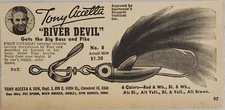 1949 Print Ad Tony Accetta River Devil Fishing Lures Made in Cleveland,Ohio