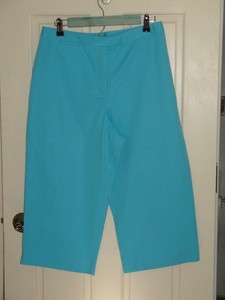 Details About Nwot Studio Works Size 12p 31x195 Blue Capricropped Casual Pants 3 12455 - 