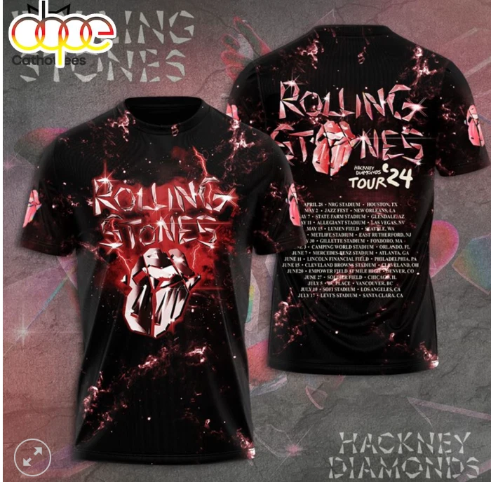 The Rolling Stones Tour 2024 shirt 3D