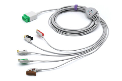 GE Marquette Eagle Dash Solar 11 Pin 5 Leads Grabber ECG Cable-Same Day Shipping