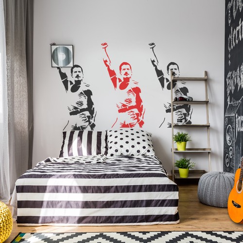 Freddie Mercury Schablone Portrait Farbe Wände Stoffe Leinwand Kunst Wiederverwendbar Dekor - Bild 1 von 8