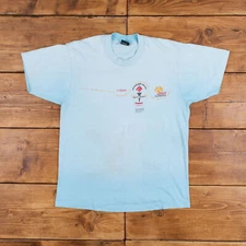 Vintage Screen Stars Single Stitch T Shirt Graphic Medium 90s USA Made Blue