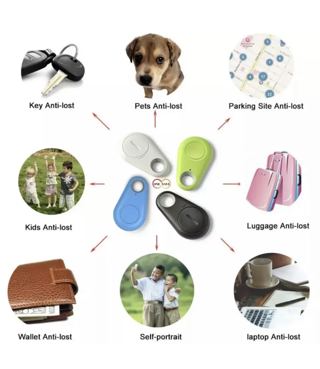 Localizzatore GPS/Portachiavi Antismarrimento e Antifurto per valigie, bambini, animali domestici, portafoglio e portachiavi. (Bianco