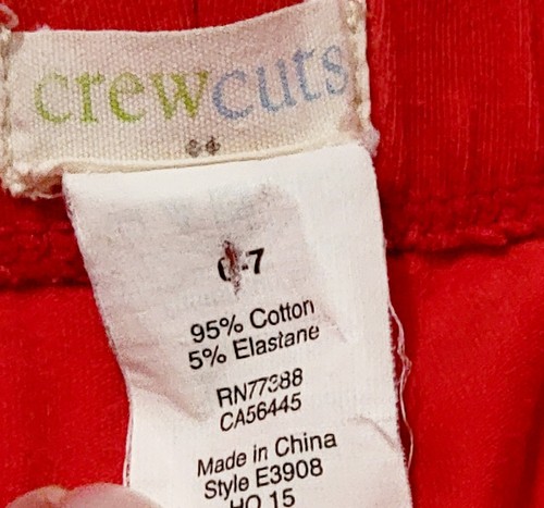 Lot Of 2 Girls Pull On Pants Leggings Red Hearts Flowers Sz 6-8 OshKosh CrewCut - Picture 10 of 14