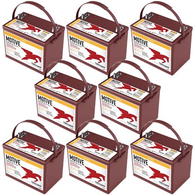 8 Pack of Trojan 24-AES 12V Superior Deep Cycling VRLA AGM Batteries - BCI 24