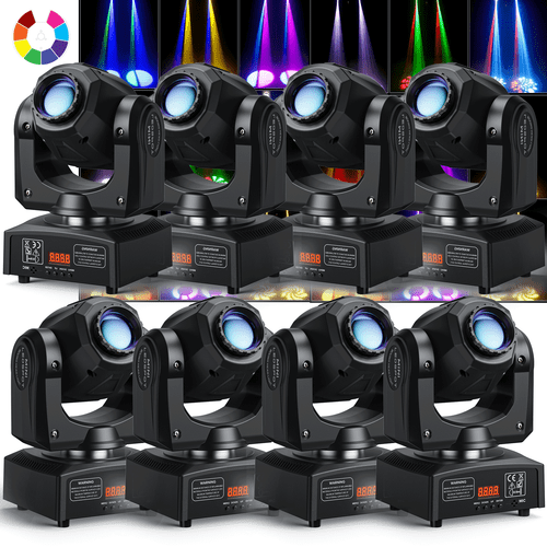 120W Moving Head Beam 8Gobos DMX RGBW Partylicht Disco Lichteffekt Weihnachten - Afbeelding 27 van 30