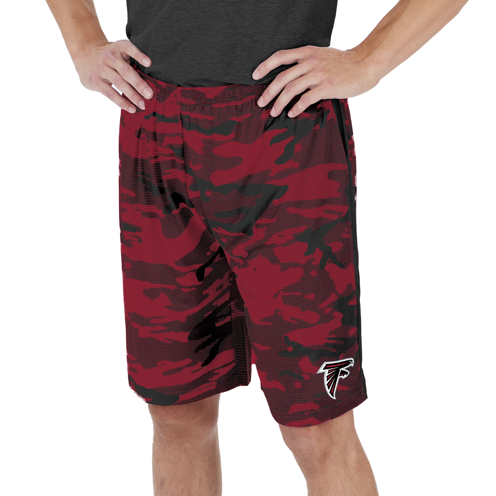Легкие камуфляжные шорты Zubaz Mens NFL Atlanta Falcons Lines с логотипом