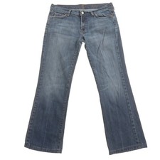 7 For All Mankind Bootcut Blue Jeans Womens 32 (SHORTENED) Made in USA
