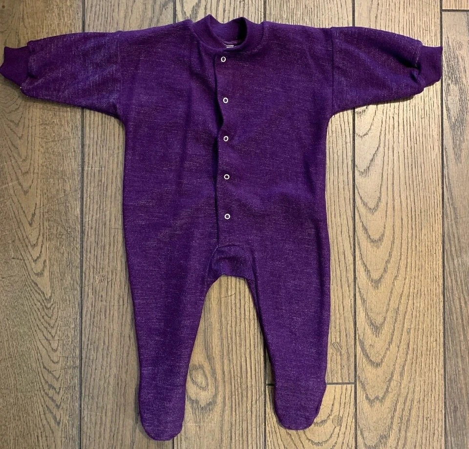 Cosilana Strampler / Overall / Schlafanzug mit Fuß aus Wolle (Wollfrottee) - Bild 2 von 3