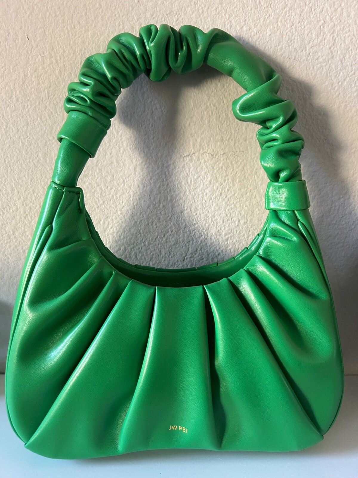 JW Pei Gabbi Ruched Hobo Bag in Vibrant Grass Green – Stylish, Sustainable, and Perfect for Everyday Elegance