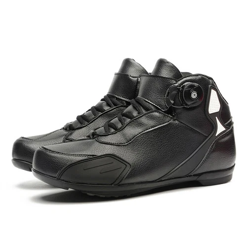 Professional Leather Motorcycle Boots Men Non-slip Bicycle Shoes Outdoor Sneaker - Picture 5 of 22