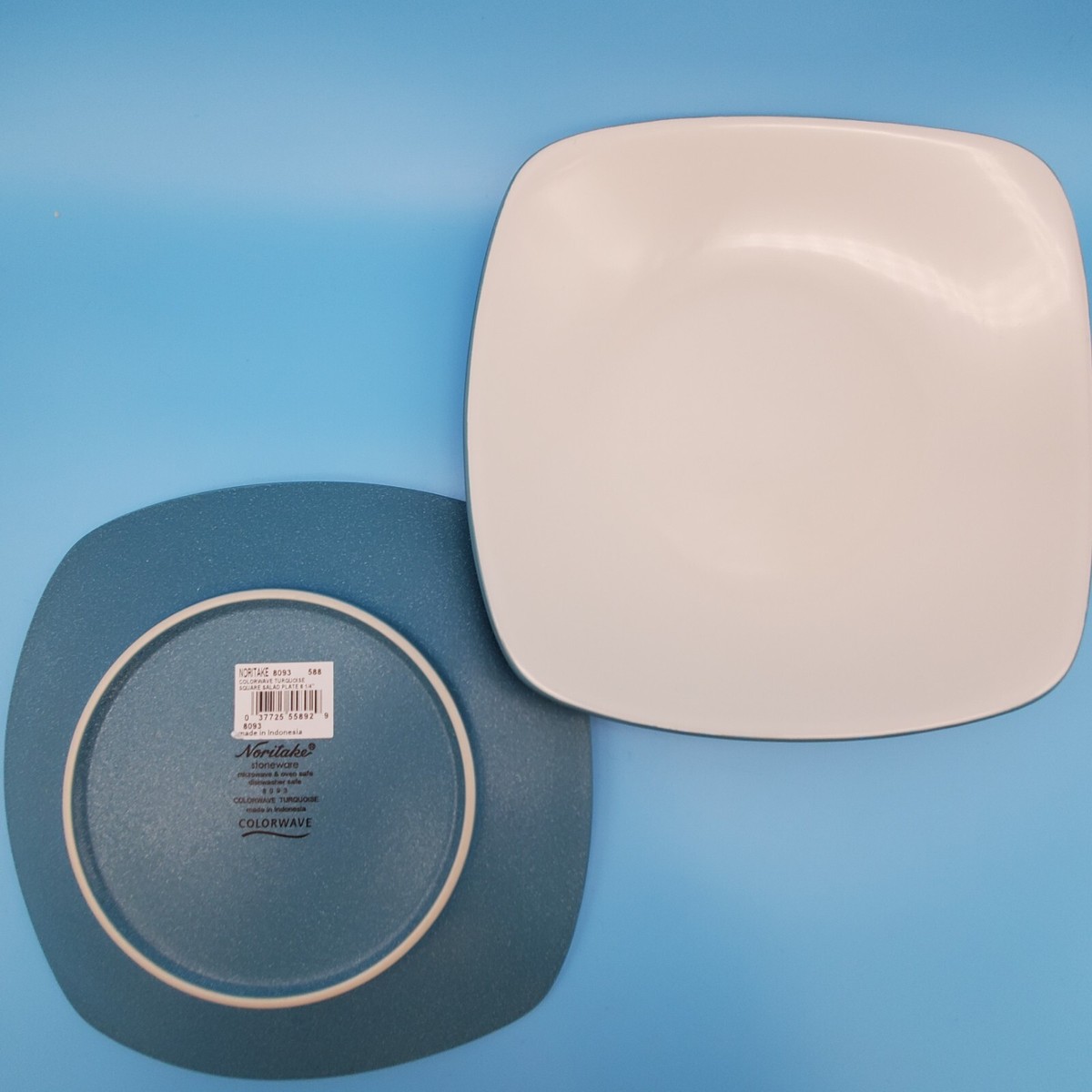 Noritake Colorwave Turquoise Square Salad Plate Inch Set of