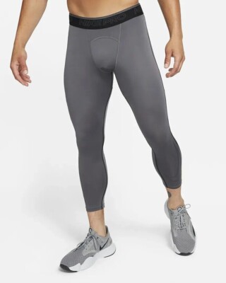 Men's Nike Pro DD1919-068 Dri-Fit 3/4 Tights , Running Training, Iron Gray S #A1