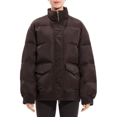 Theory Medium Large Oversized Puffer Jacket Mink Brown Down