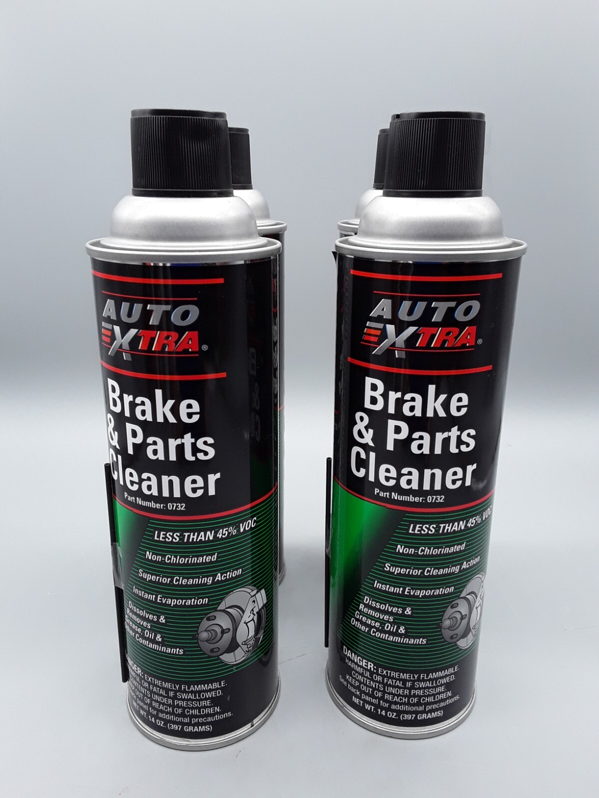 AUTO EXTRA, Brake Parts Cleaner, 0732, Less than 45 VOC(4 PACK) 14 OZ