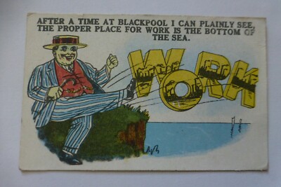 Y387 Nach der Zeit in Blackpool ARBEIT ist der Boden des Meeres Postkarte Redg Serie 