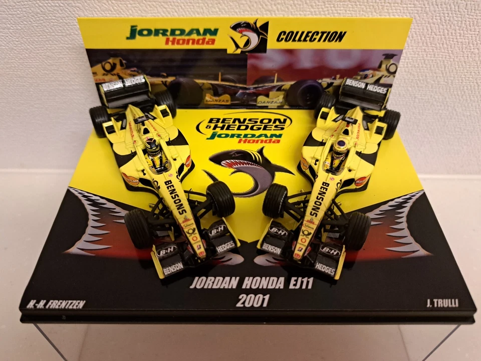 SET 2 AUTO 1:43 JORDAN HONDA EJ11 2001 FRENTZEN TRULLI FULL BENSON HEDGES LIVREA - Immagine 2 di 4