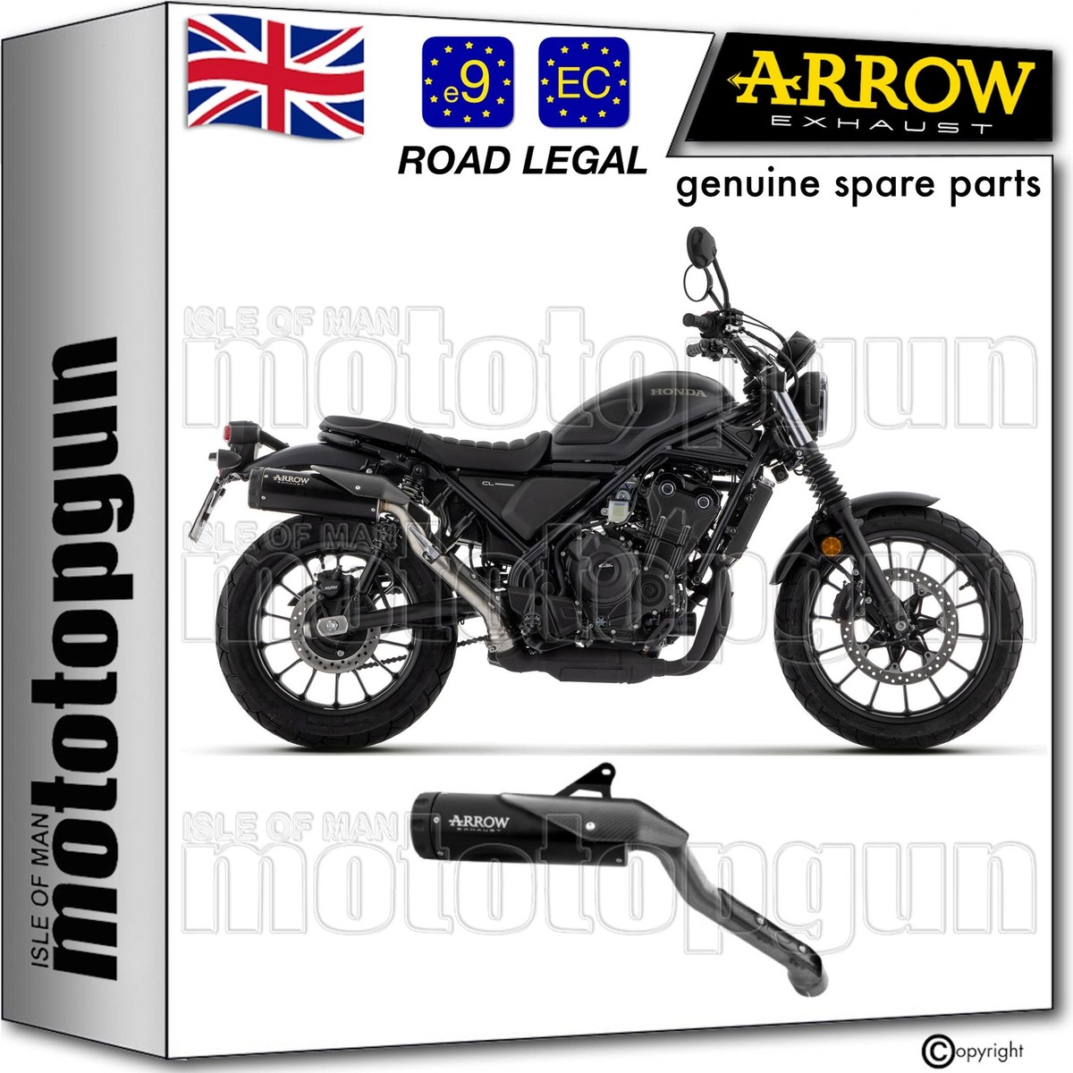 ARROW EXHAUST + OK REBEL BLACK HONDA CL 500 2023 23 2024 24 | eBay