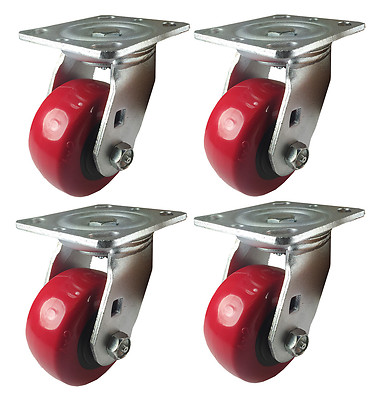 4'' x 2'' Heavy Duty ''Polyurethane Wheel'' Caster - 4 Swivels
