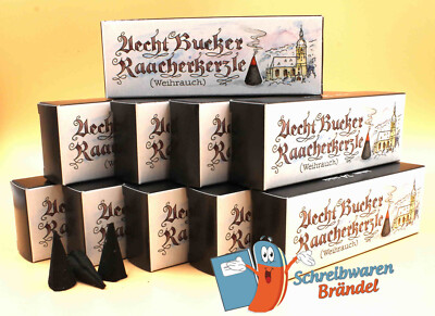 ECHTE BUCKER RÄUCHERKERZEN - 10 x WEIHRAUCH - BOCKAUER - ERZGEBIRGE RÄUCHERKEGEL