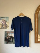 Patagonia Capilene Base Layer Mens XL Blue Short Sleeve Shirt Made in USA