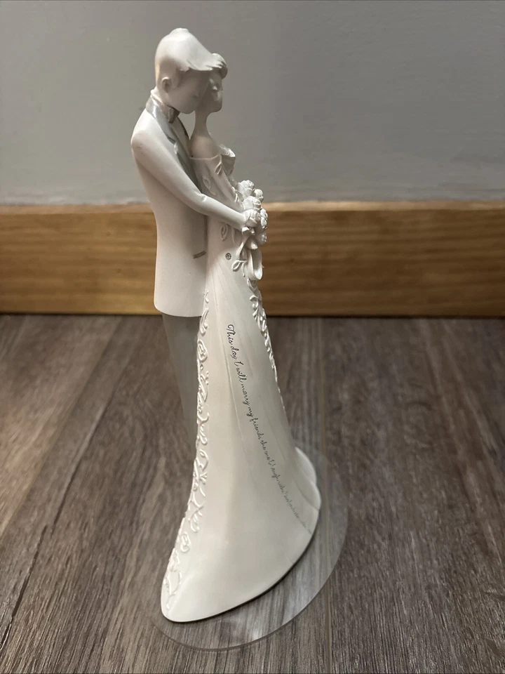 GINA FREEHILL "ABRAZO" NOVIA Y NOVIO BODA PASTEL ESTATUA 9" ALTO Foto 3 de 4