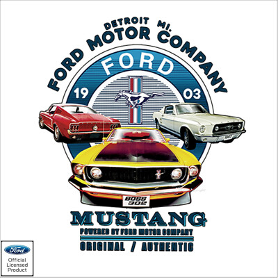 T-Shirt Ford Mustang  Automodelle Musclecar classic US-Car Retro Stil *0049 wh